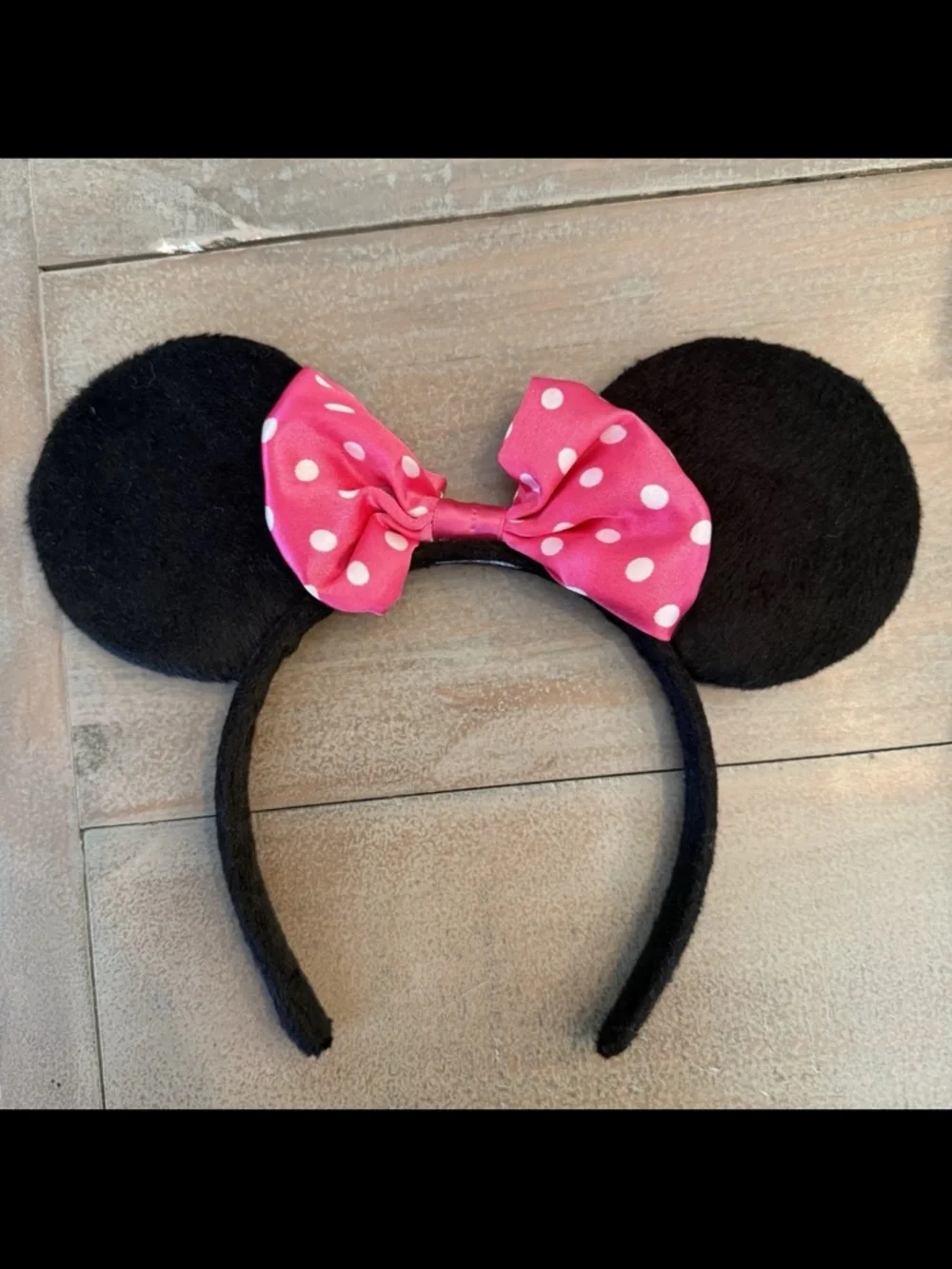 Walt Disney Minnie Mouse Lot Of 2 ears Preowned Animal Print Pink Polka Dots
